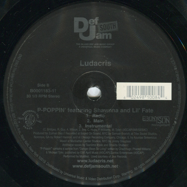 Ludacris - Stand Up / P-Poppin' | Def Jam South (B0001183-11) - 4 Ludacris - Stand Up / P-Poppin' | Def Jam South (B0001183-11) - 4