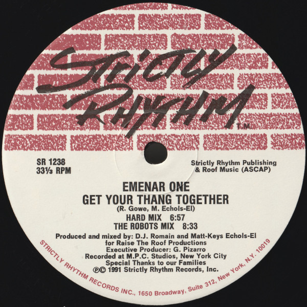 Emenar One - Listen For The Rhythm / Get Your Thang Together | Strictly Rhythm (SR 1238) - 2