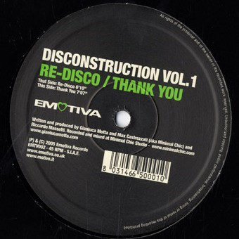 Disconstruction - Vol. 1 - Re-Disco / Thank You | Emotiva (EMTV002) - main