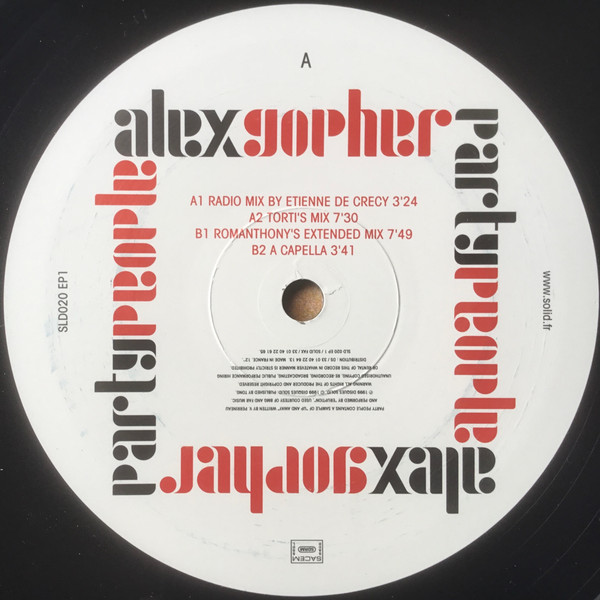 Alex Gopher - Party People Vol. 1 | Disques Solid (SLD 020 EP1) - 3 Alex Gopher - Party People Vol. 1 | Disques Solid (SLD 020 EP1) - 3