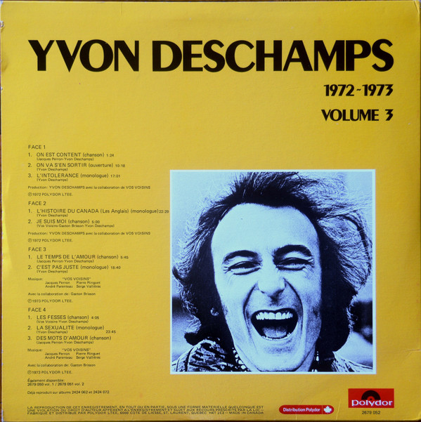 Yvon Deschamps - 1972 - 1973 Volume 3 | Polydor (2679 052) - 2 Yvon Deschamps - 1972 - 1973 Volume 3 | Polydor (2679 052) - 2
