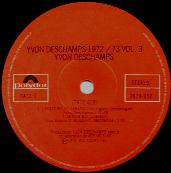 Yvon Deschamps - 1972 - 1973 Volume 3 | Polydor (2679 052) - 4 Yvon Deschamps - 1972 - 1973 Volume 3 | Polydor (2679 052) - 4