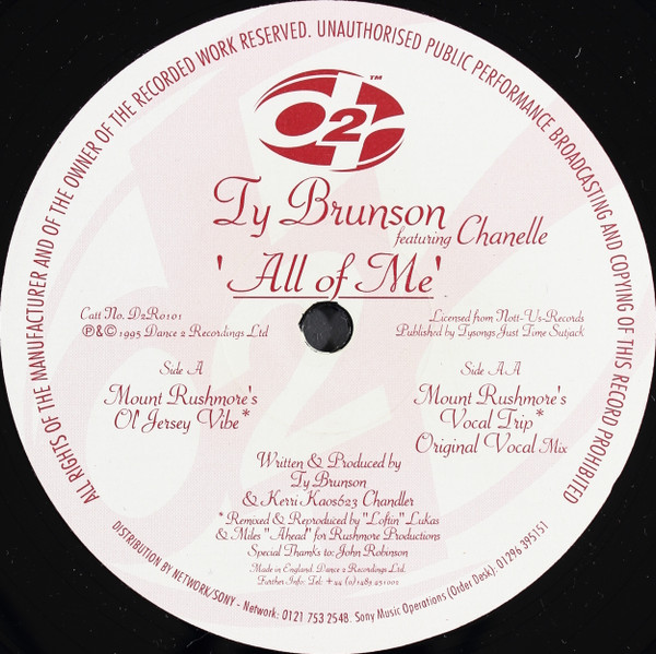 Ty Brunson Featuring Chanelle - All Of Me | Dance 2 Recordings (D2R0101) - 3 Ty Brunson Featuring Chanelle - All Of Me | Dance 2 Recordings (D2R0101) - 3