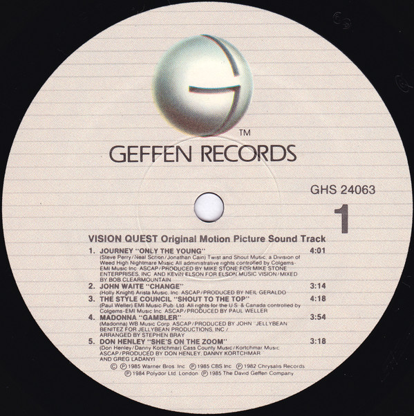 Various - Vision Quest (Original Motion Picture Sound Track) | Geffen Records (GHS 24063) - 3