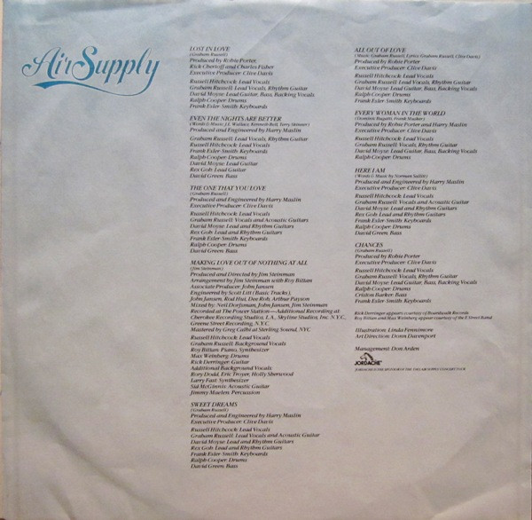 Air Supply - Greatest Hits [Vinyl] | Arista (AL 8 8024) - 5