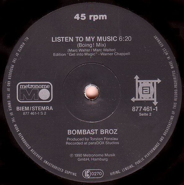 Bombast Broz - Listen To My Music | Metronome (877 461-1) - 4
