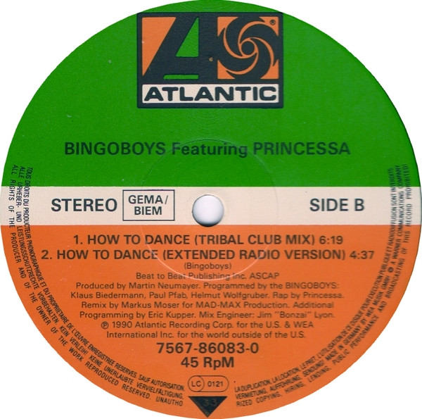 Bingoboys  &  Princessa - How To Dance | Atlantic (7567-86083-0) - 4