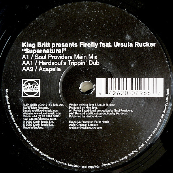 King Britt Presents Firefly Feat. Ursula Rucker - Supernatural | Slip 'n' Slide (SLIP 106R) - main King Britt Presents Firefly Feat. Ursula Rucker - Supernatural | Slip 'n' Slide (SLIP 106R) - main