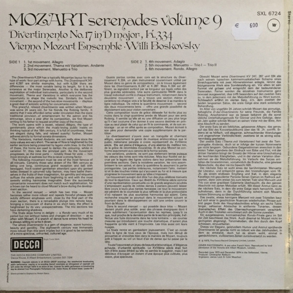 Mozart Serenades Volume 9