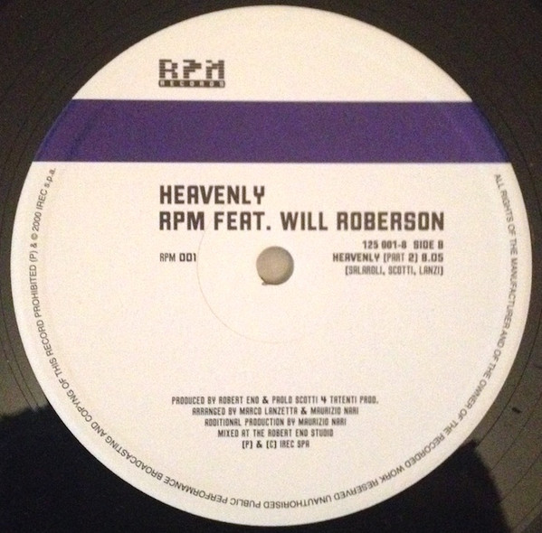 RPM Featuring Will Roberson - Heavenly | R.P.M. Records (125 001-8) - 4