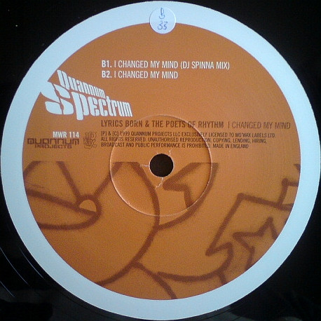 Quannum MC's Feat. Lyrics Born & The Poets Of Rhythm - I Changed My Mind | Mo Wax (MWR 114) - 4