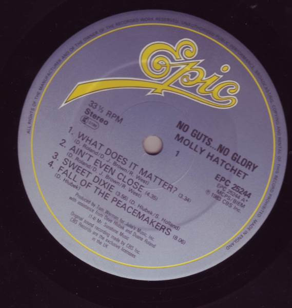Molly Hatchet - No Guts No Glory | Epic (EPC 25244) - 3