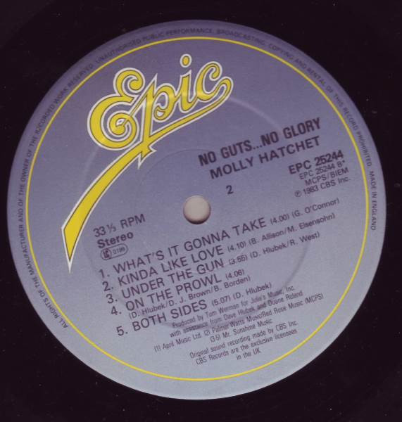 Molly Hatchet - No Guts No Glory | Epic (EPC 25244) - 4