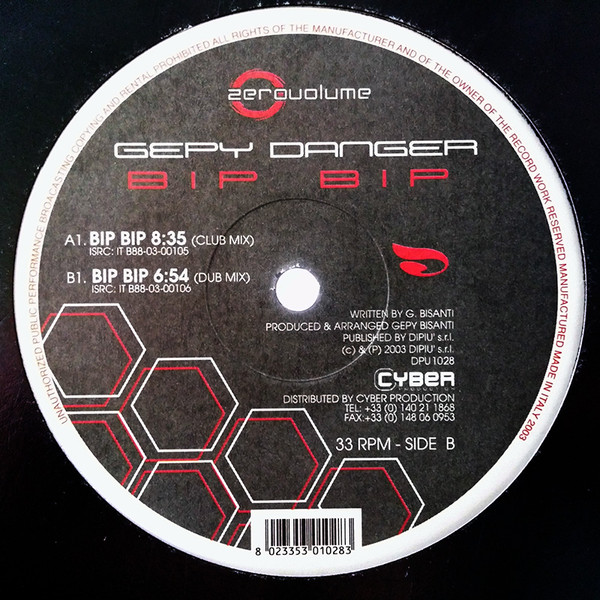 Gepy Danger - Bip Bip | Zerovolume (DPU 1028) - main