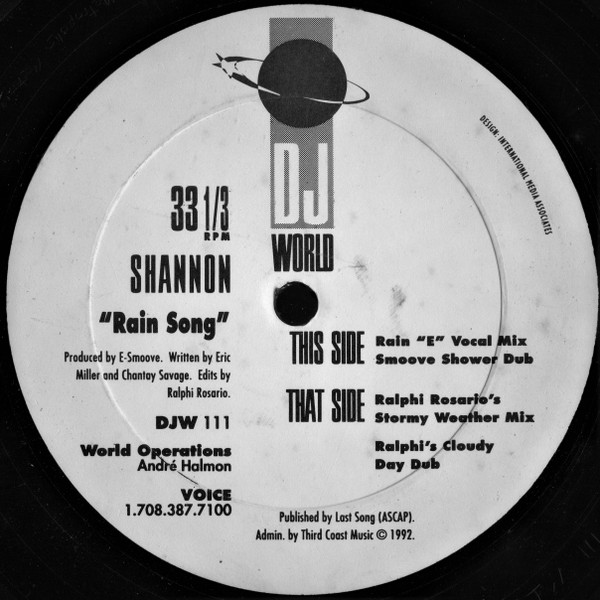 Shannon - Rain Song | D.J. World Records (DJW 111)