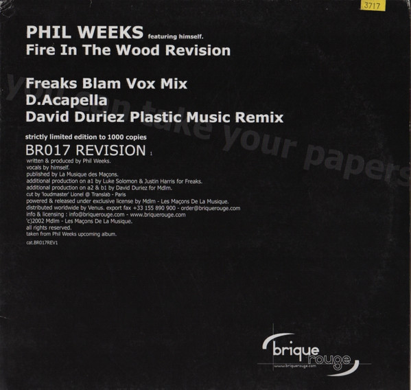 Phil Weeks - Fire In The Wood (Freaks & David Duriez Revision) | Brique Rouge (BR017REV1)
