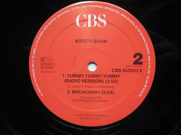Kirsty Shaw - Yummy Yummy Yummy | CBS (652952 6) - 4