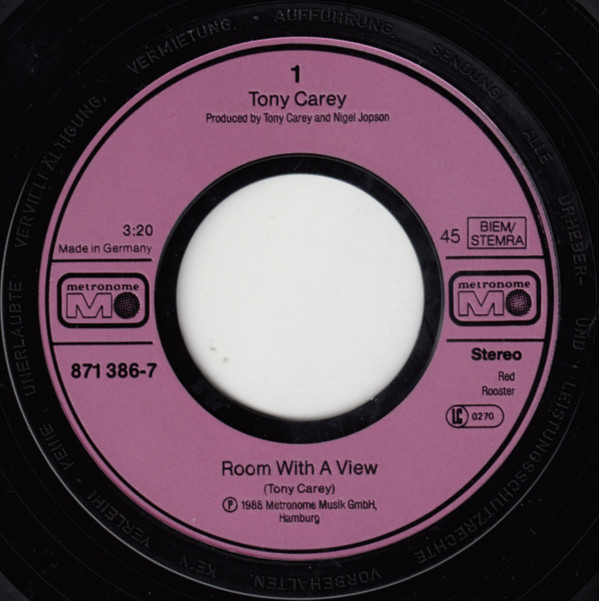 Tony Carey - Room With A View | Metronome (871 386-7) - 3