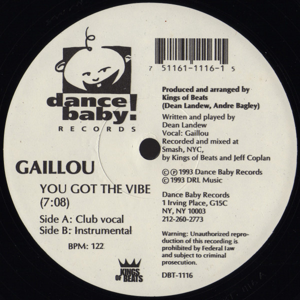 Gaillou - You Got The Vibe | Dance Baby Records (DBT-1116) - main Gaillou - You Got The Vibe | Dance Baby Records (DBT-1116) - main