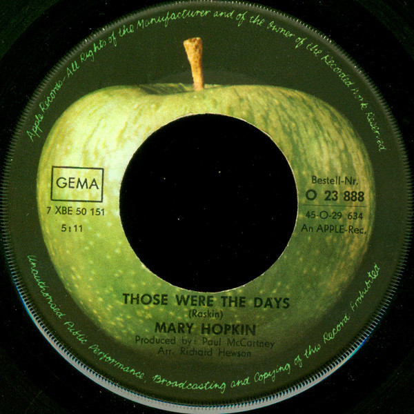Mary Hopkin - Those Were The Days | Apple Records (O 23 888)