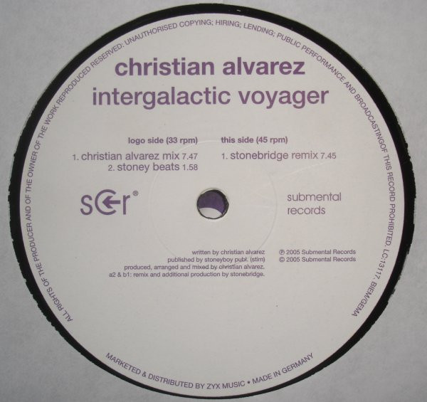 Christian Alvarez - Intergalactic Voyager | Submental Records (SMR 028-12) - main