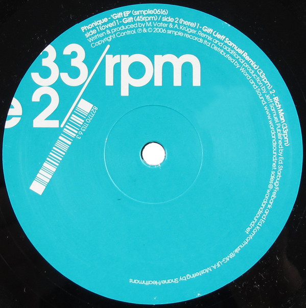 Phonique - Gift EP | Simple Records (simple0616) - main Phonique - Gift EP | Simple Records (simple0616) - main