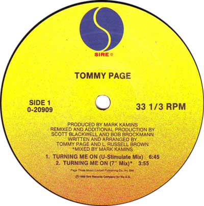 Tommy Page - Turning Me On | Sire (9 20909-0) - 3
