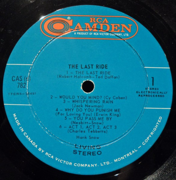 Hank Snow - The Last Ride | RCA Camden (CAS-782) - 3 Hank Snow - The Last Ride | RCA Camden (CAS-782) - 3