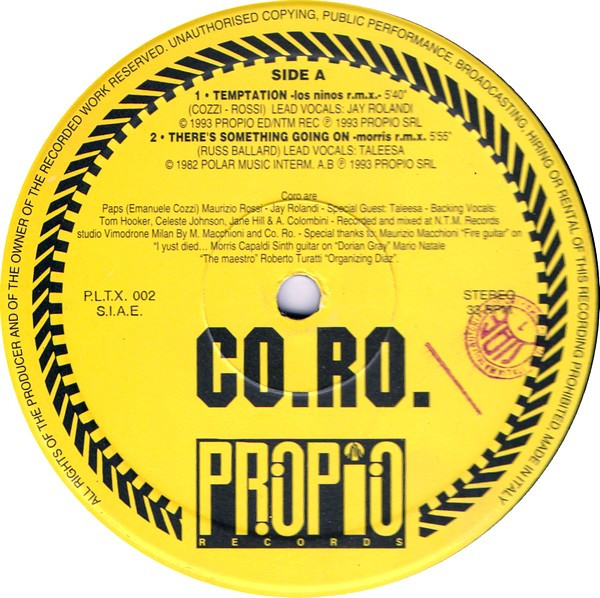 CO.RO. - Temptation | Propio Records (PLTX 002)