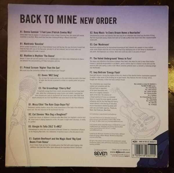 New Order - Back To Mine | DMC (BACKLP11) - 2