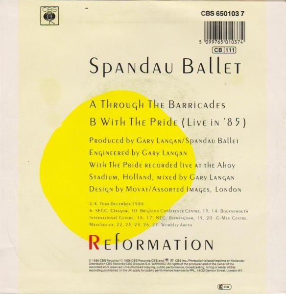 Spandau Ballet - Through The Barricades | CBS (650103 7) - 2