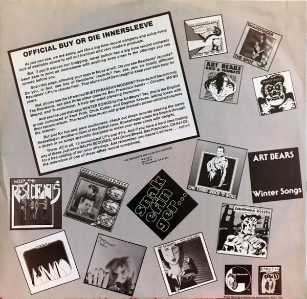 Art Bears - Winter Songs | Ralph Records (RR 7905) - 6 Art Bears - Winter Songs | Ralph Records (RR 7905) - 6