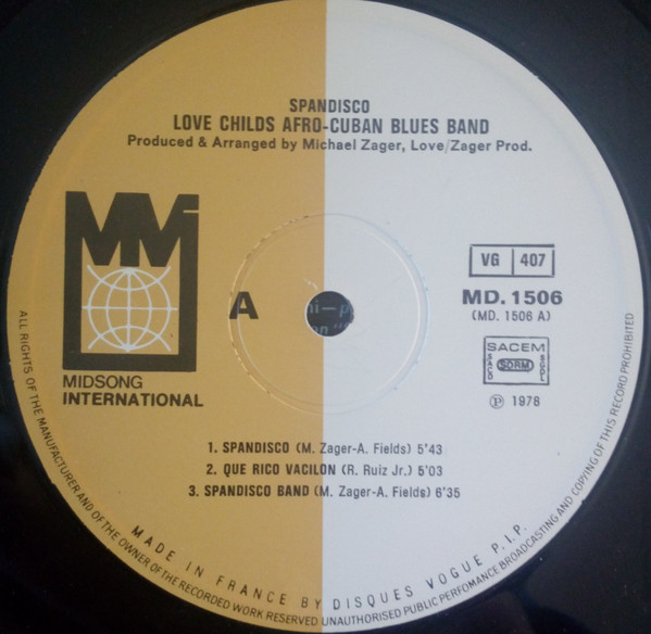 Love Childs Afro Cuban Blues Band - SpanDisco | RCA (MD. 1506) - 3 Love Childs Afro Cuban Blues Band - SpanDisco | RCA (MD. 1506) - 3