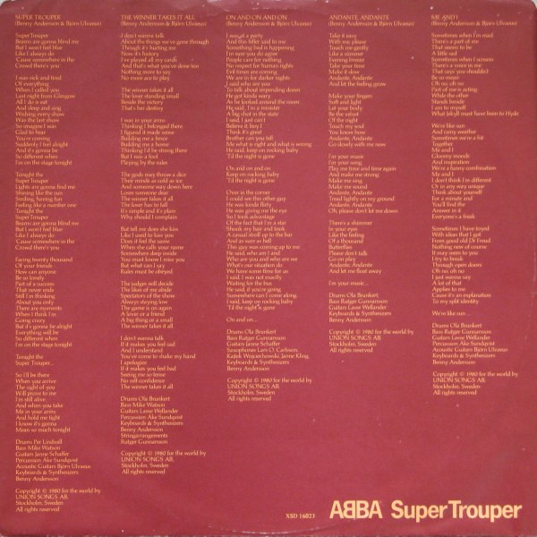 ABBA - Super Trouper | Atlantic (XSD 16023) - 6 ABBA - Super Trouper | Atlantic (XSD 16023) - 6
