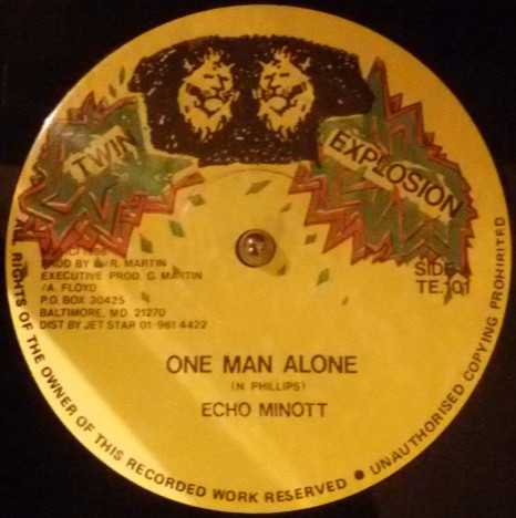 Echo Minott - One Man Alone | Twin Explosion (TE.101) - main