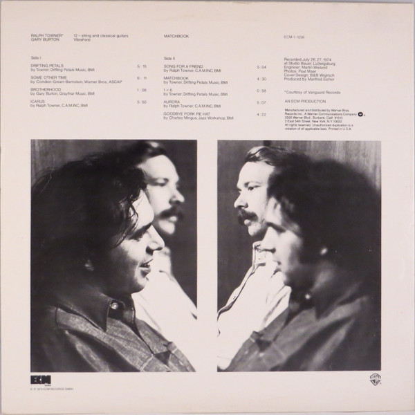 Ralph Towner / Gary Burton - Matchbook | ECM Records (ECM-1-1056) - 2 Ralph Towner / Gary Burton - Matchbook | ECM Records (ECM-1-1056) - 2