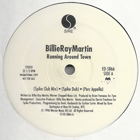 BillieRayMartin - Running Around Town | Sire (ED-5866) - 3 BillieRayMartin - Running Around Town | Sire (ED-5866) - 3