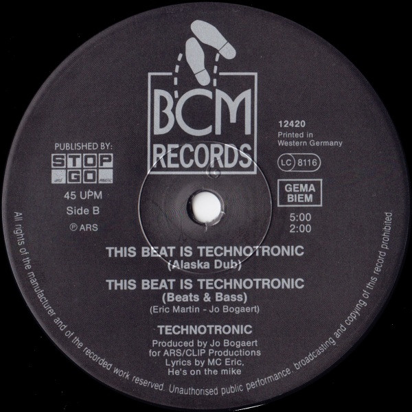 Technotronic Feat. MC Eric - This Beat Is Technotronic | BCM Records (12420) - 4