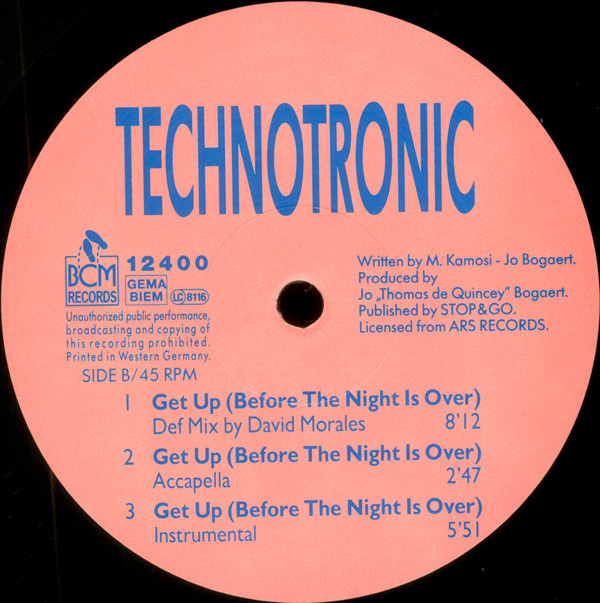 Technotronic - Get Up! (Before The Night Is Over) | BCM Records (12400) - 4 Technotronic - Get Up! (Before The Night Is Over) | BCM Records (12400) - 4