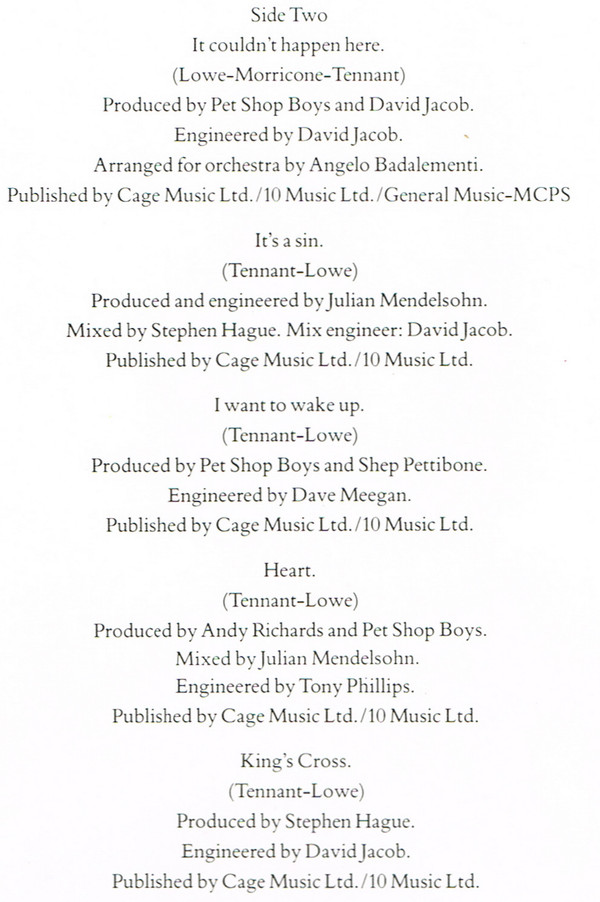 Pet Shop Boys - Actually | Parlophone (064 74 6972 1) - 13 Pet Shop Boys - Actually | Parlophone (064 74 6972 1) - 13