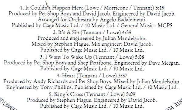 Pet Shop Boys - Actually | Parlophone (064 74 6972 1) - 11 Pet Shop Boys - Actually | Parlophone (064 74 6972 1) - 11