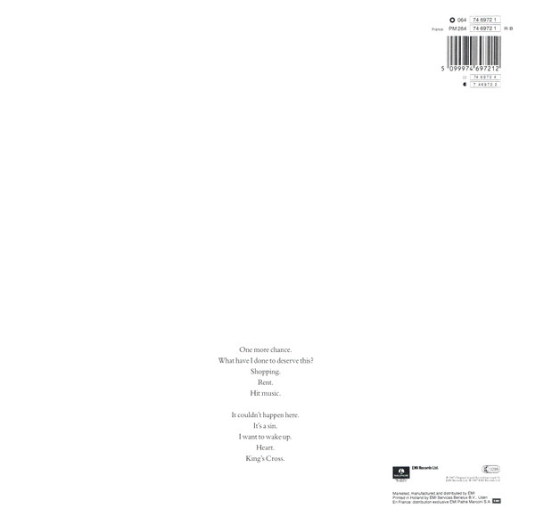 Pet Shop Boys - Actually | Parlophone (064 74 6972 1) - 2 Pet Shop Boys - Actually | Parlophone (064 74 6972 1) - 2