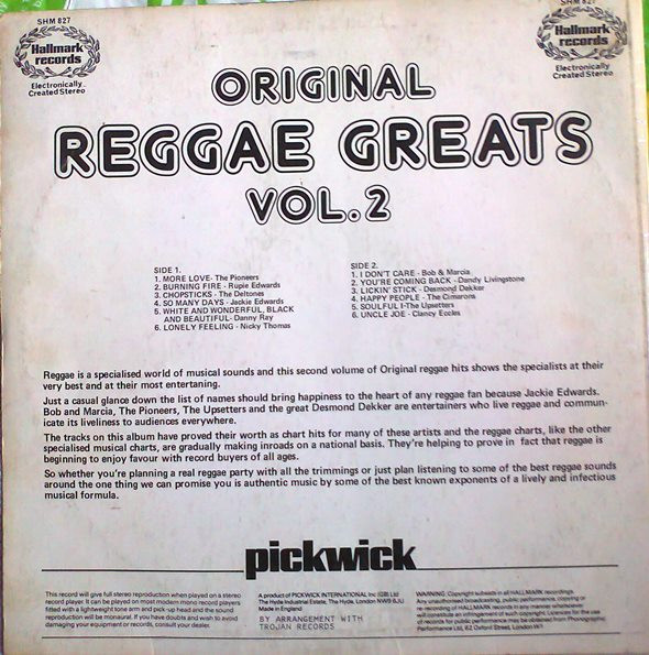 Various - Original Reggae Greats - Vol. 2 | Hallmark Records (SHM 827) - 2 Various - Original Reggae Greats - Vol. 2 | Hallmark Records (SHM 827) - 2