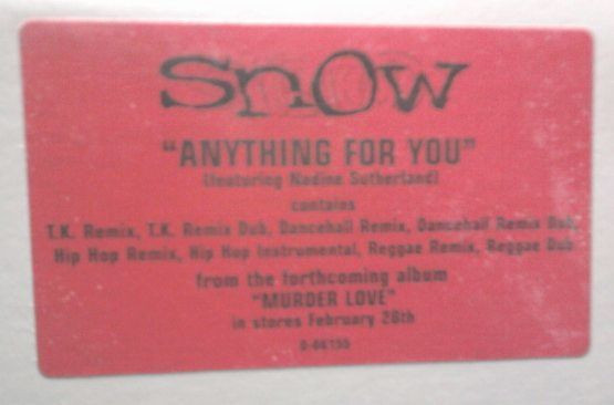 Snow Featuring Nadine Sutherland - Anything For You | EastWest Records America (ED 5728)