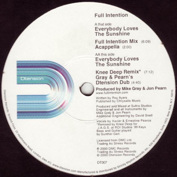 Full Intention - Everybody Loves The Sunshine | Dtension (DT 007) - 2 Full Intention - Everybody Loves The Sunshine | Dtension (DT 007) - 2