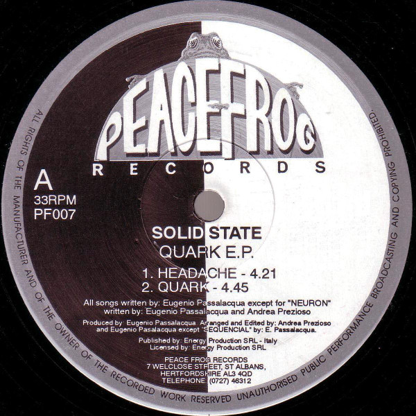 Solid State - Quark EP | Peacefrog Records (PF007)