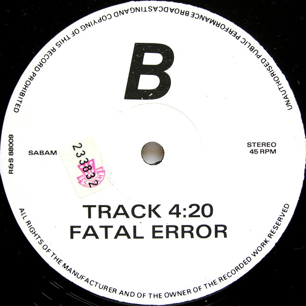 Fatal Error - Fatal Error | R & S Records (R&S 88009) - 4 Fatal Error - Fatal Error | R & S Records (R&S 88009) - 4