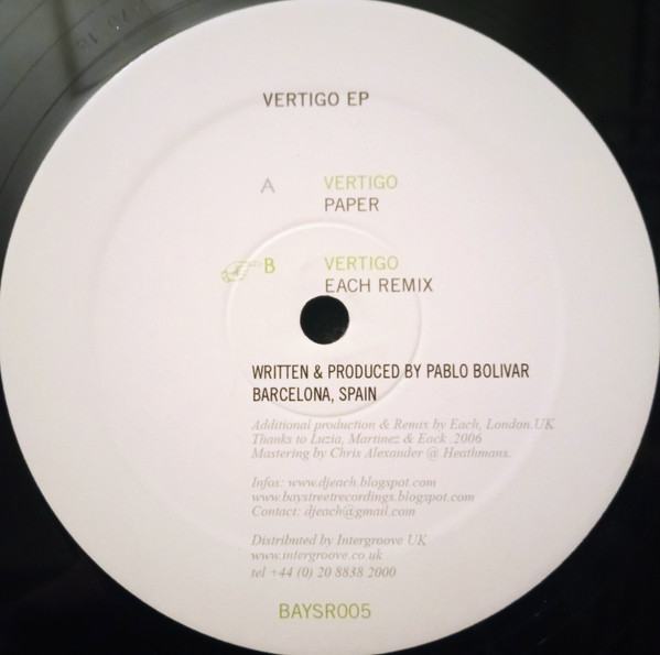 Paper - Vertigo EP | Bay Street Recordings (BAYSR 005) - main Paper - Vertigo EP | Bay Street Recordings (BAYSR 005) - main