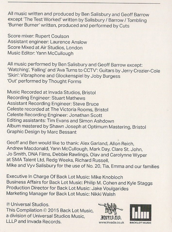 Ben Salisbury And Geoff Barrow - Ex_Machina (Original Motion Picture Soundtrack) | Invada (INV144LP) - 3 Ben Salisbury And Geoff Barrow - Ex_Machina (Original Motion Picture Soundtrack) | Invada (INV144LP) - 3