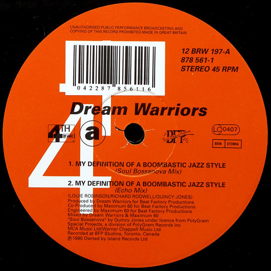 Dream Warriors - My Definition Of A Boombastic Jazz Style | 4th & Broadway (12 BRW 197) - 3 Dream Warriors - My Definition Of A Boombastic Jazz Style | 4th & Broadway (12 BRW 197) - 3